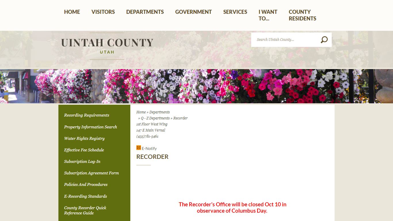 Recorder - Uintah County, Utah