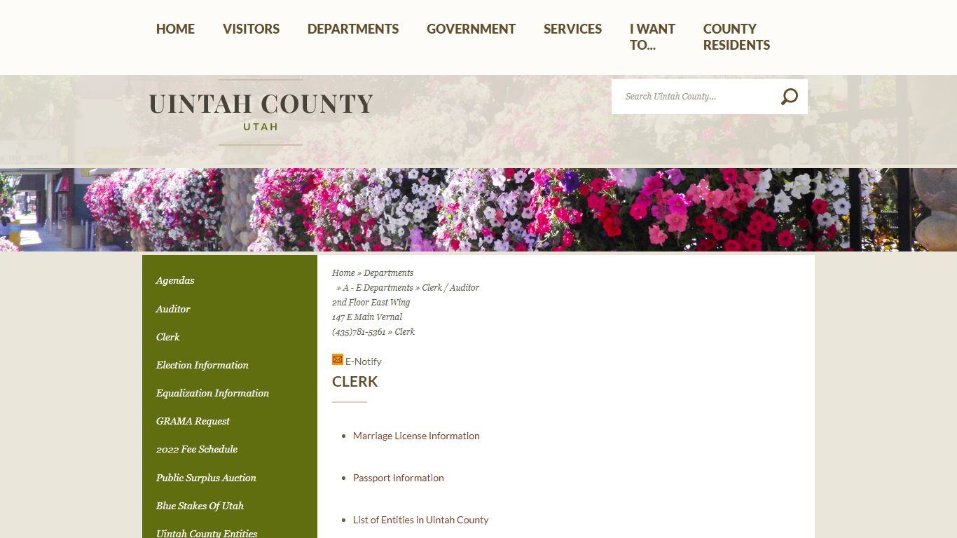 Clerk - Uintah County, Utah